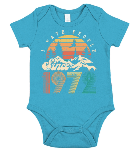 Vintage 1972 50th Birthday Fiftieth Gift Short Sleeve Baby One-Piece