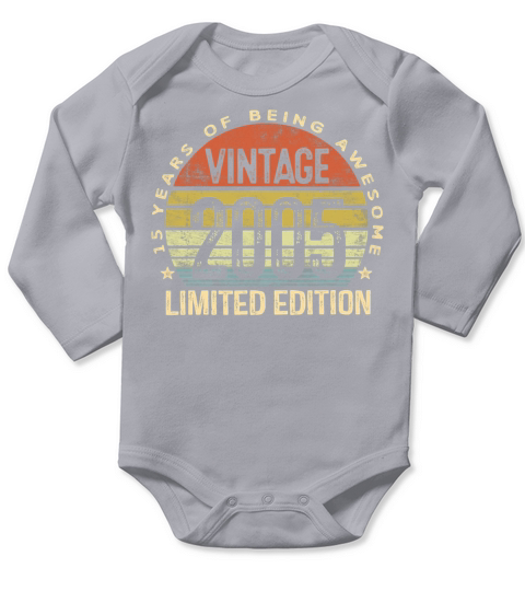 15 Year Old Gifts Vintage 2005 Limited Edition Long Sleeve Baby One-Piece
