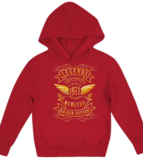50th Birthday Original Vintage 1972 Kids Hoodie