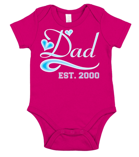 Dad Established 2000 Happy Fathers Day Short Sleeve Baby One-Piece
