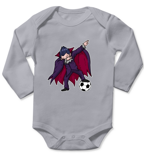 Funny Dabbing Vampire Soccer Gift Idea Long Sleeve Baby One-Piece
