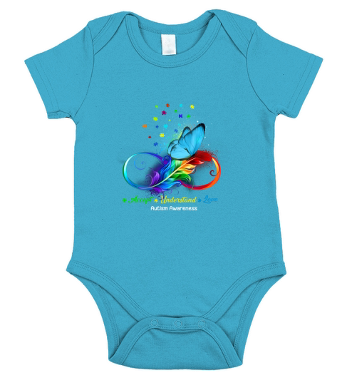 Accept   Understand   love   Autism Awareness Short Sleeve Baby One-Piece