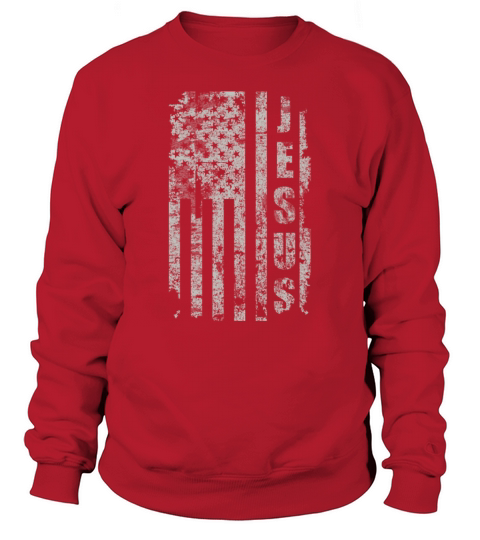 Jesus USA Flag American Religion Christian Gift Men's Sweatshirt
