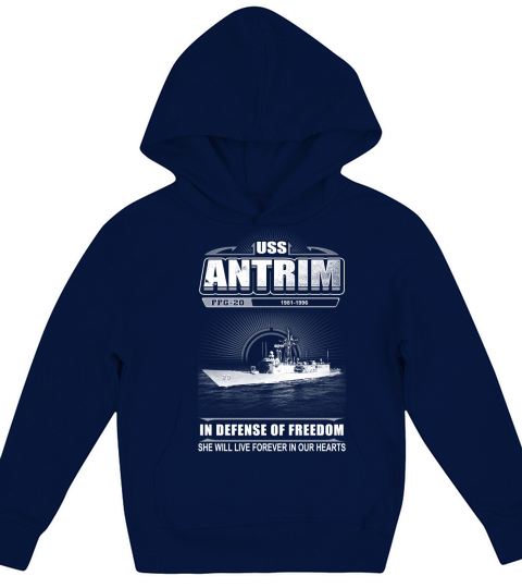 USS Antrim FFG 20 She will live in our hearts Kids Hoodie