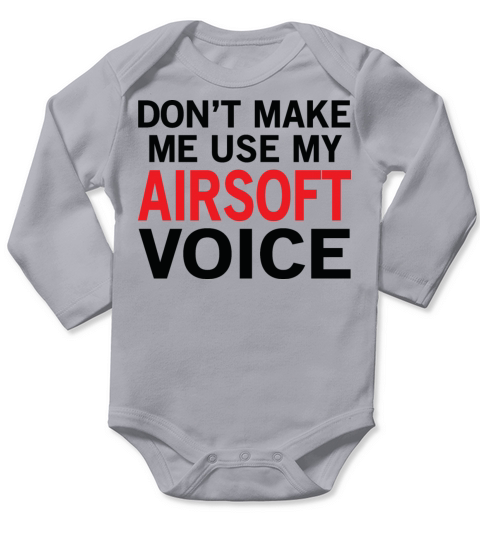 Airsoft Voice Funny Shooting Sayings Long Sleeve Baby One-Piece
