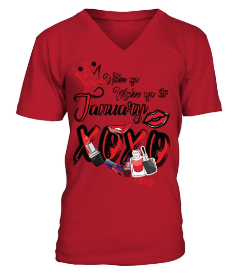 born in January Men's V-Neck T-shirt