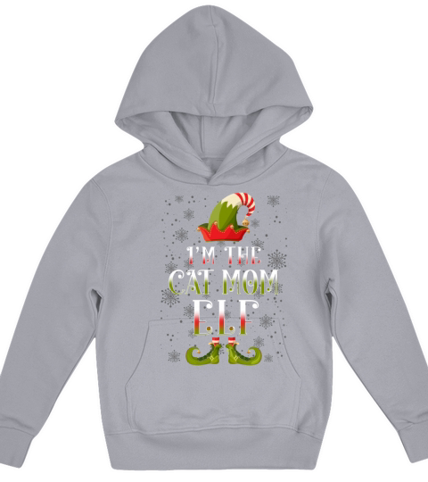 Cat Mom Elf Christmas Kids Hoodie