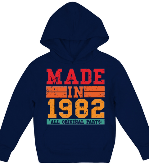 1982 Birthday Vintage Saying Kids Hoodie