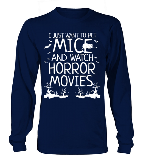 Halloween Pet Watch Horror Movies mice Men's Long Sleeve