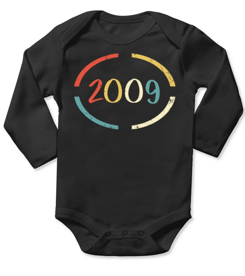 Retro Birthday Gift - Vintage Born in 2009 Long Sleeve Baby One-Piece