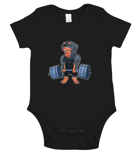 Bodybuilder Rottie Rottweiler Dog Owner Animal Short Sleeve Baby One-Piece