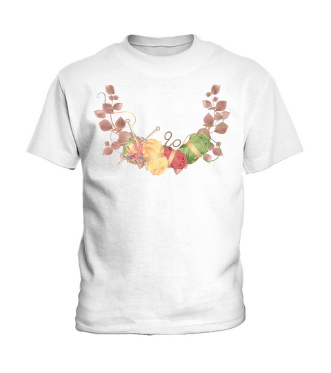 Knitting needle and wool in delicate colors Kids T-Shirt