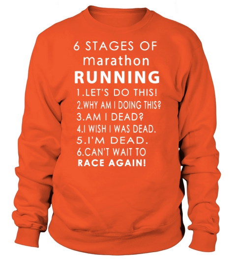 6 stages of marathon running lets do this why am Women's Sweatshirt