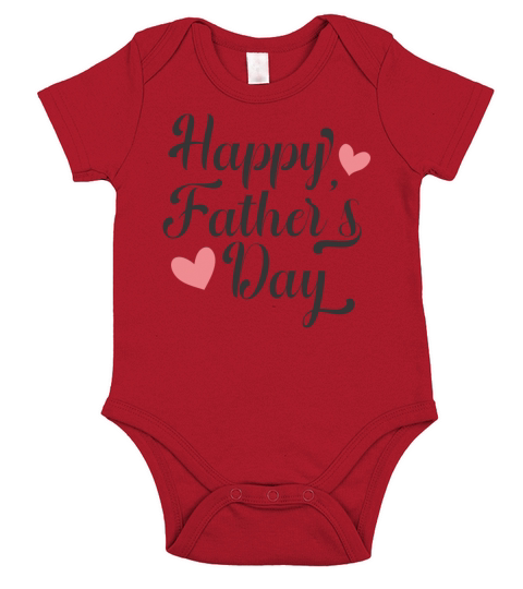 Simple and Elegant Happy Fathers Day Calligraphy Short Sleeve Baby One-Piece