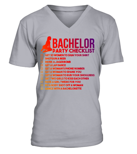 bachelor party checklist V-Neck T-shirt