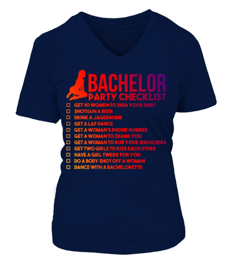 bachelor party checklist V-neck T-Shirt Woman