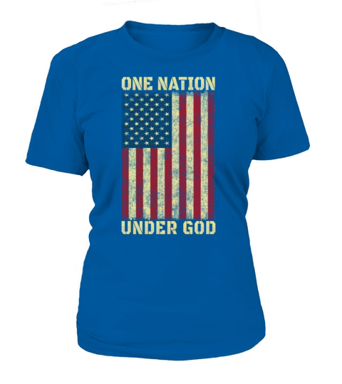 One Nation Under God 4th Of July American Flag Vintage Women's T-Shirt