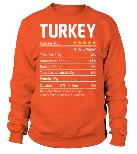 Turkey Nutrition Facts Funny Thanksgiving Women's Sweatshirt