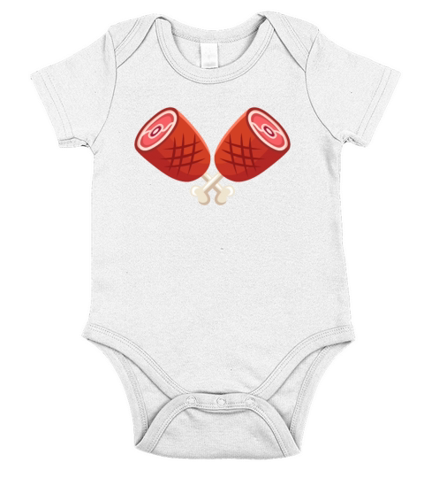 Ham Design Easter Christmas Holiday Dinner Food Short Sleeve Baby One-Piece