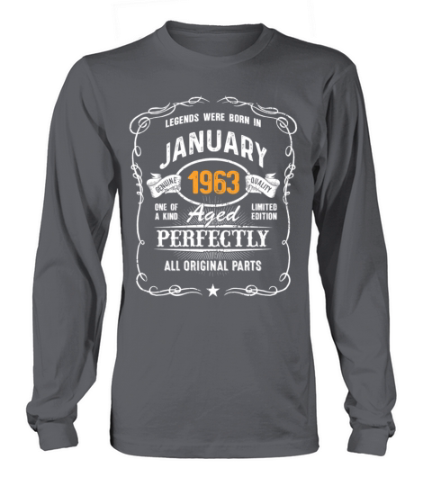 Legends Were Born In January 1963 Vintage Retro Men's Long Sleeve