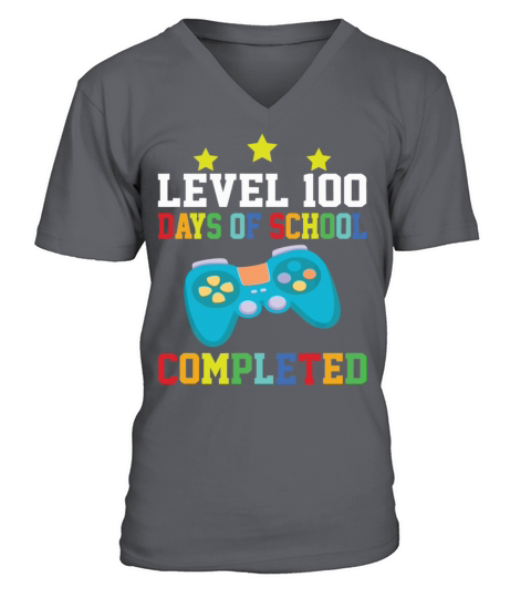 Video Gamer Student 100th Day Teacher 100 Days Men's V-Neck T-shirt