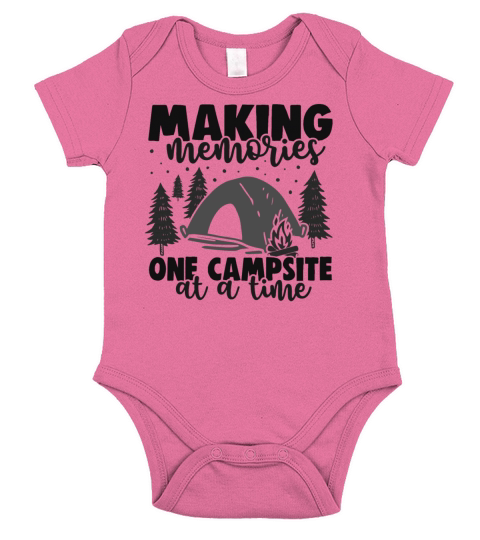 Making memories one campsite at a time Short Sleeve Baby One-Piece