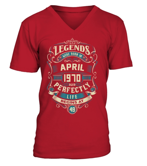 Retro Vintage April 1970 birthday Men's V-Neck T-shirt