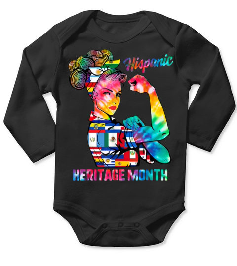 hispanic heritage month hispanic women girls inspi Long Sleeve Baby One-Piece