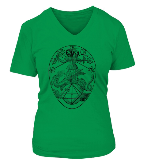 Vintage Alchemy Symbol Rebis V-neck T-Shirt Woman