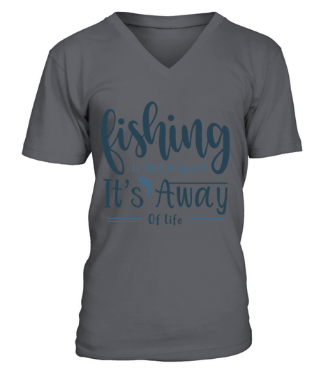 Anglers fish a fish on the lake Men's V-Neck T-shirt