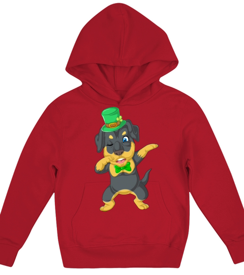 dabbing rottweiler st patricks day Kids Hoodie