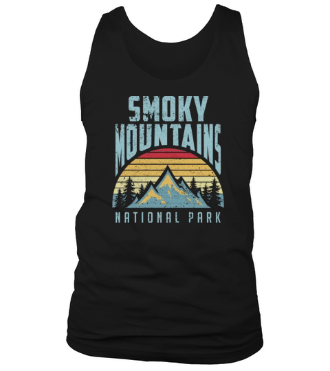 great smoky mountains national park tennessee retr Men's Tank Top