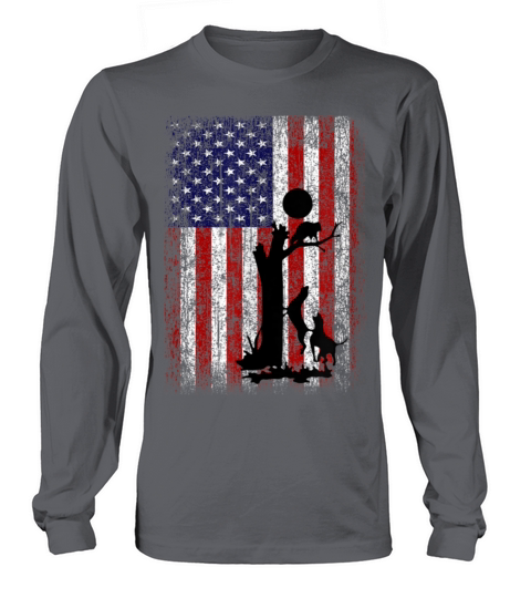 Patriotic Hunting Dogs American Flag Women's Long Sleeve