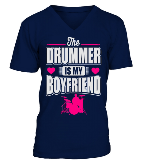 The drummer is my boyfriend Men's V-Neck T-shirt