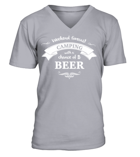 Beer - Camping with a chance of beer t-shirt Men's V-Neck T-shirt
