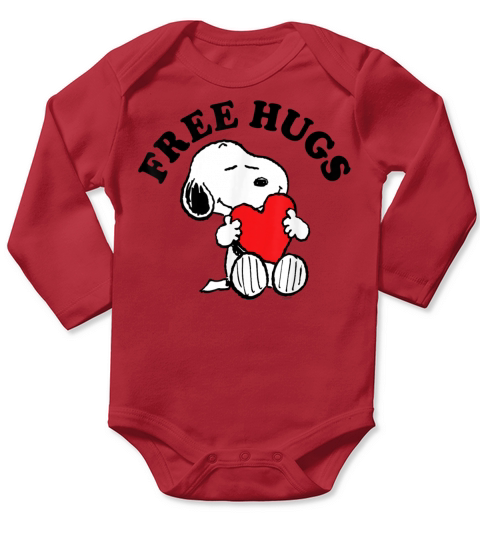 Peanuts Snoopy Free Hugs shirt Long Sleeve Baby One-Piece
