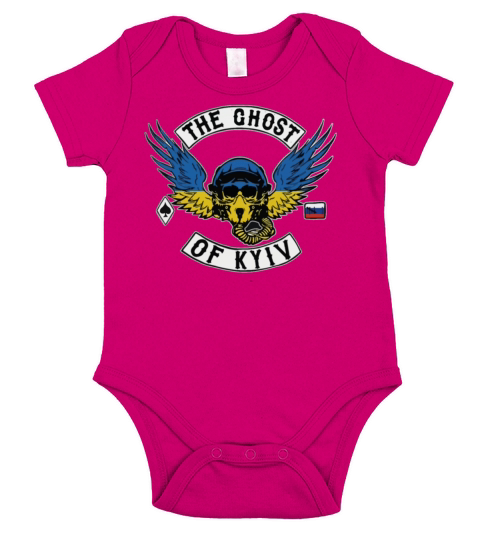 Ghost of Kyiv Ukrainian Flag Ukraine Strong Short Sleeve Baby One-Piece