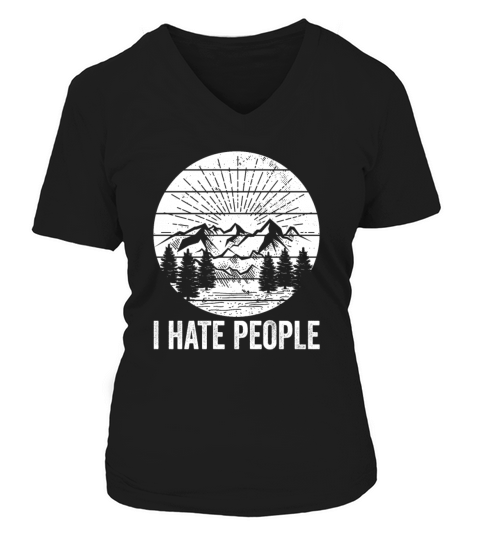 Off Into The Wilderness I Hate People And Humans Women's V-Neck T-shirt