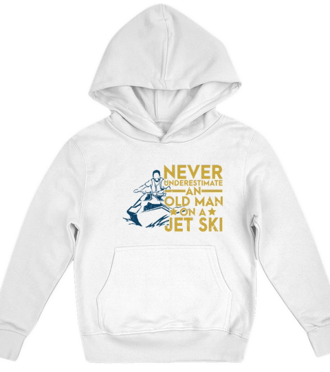 Never Underestimate An Old Man On A Jet Ski Lover Kids Hoodie