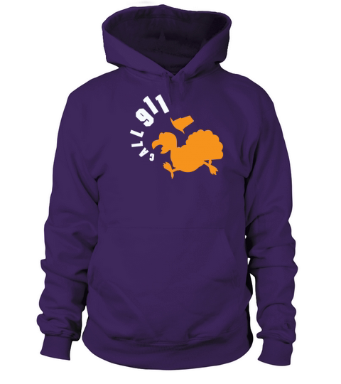 Turkey Call 911 Funny Thanksgiving Women's Hoodie