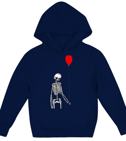 Sad Skeleton holding a balloon Kids Hoodie