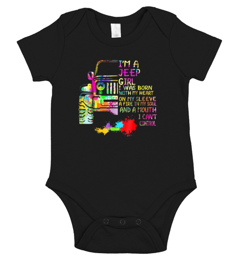 Im a jeep girl I was born with my heart on my sleeve Short Sleeve Baby One-Piece