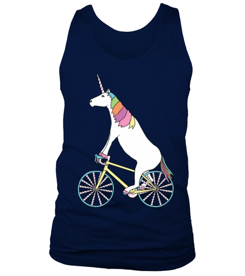 Unicorn Riding Bike With Unicorn Horn Spoked Wheel Men's Tank Top