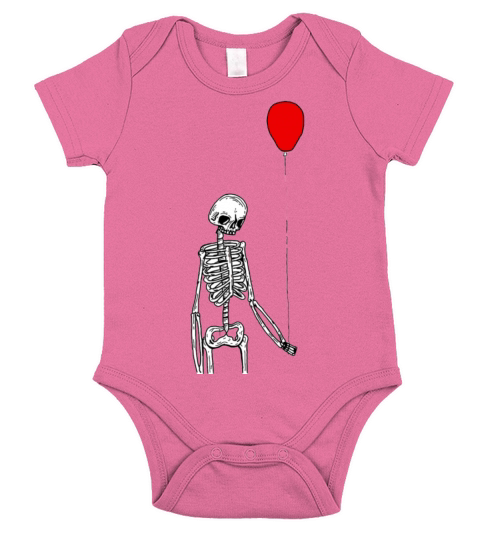 Sad Skeleton holding a balloon Short Sleeve Baby One-Piece