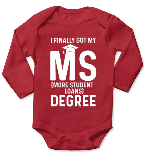 Black Queen Student Loans Masters Graduation Long Sleeve Baby One-Piece