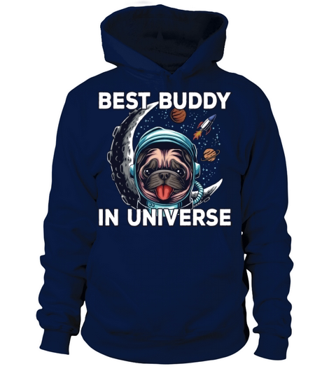 Outer Space Astronaut Pug Retro Design Women's Hoodie