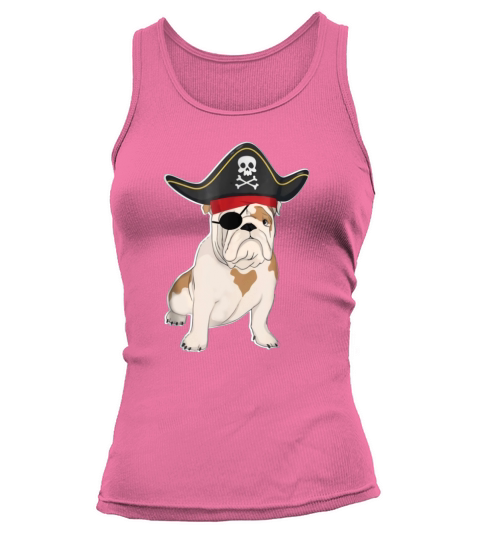 Bulldog Pirate Costume Halloween Dog Lovers shirt Tank top Woman
