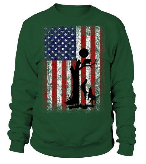 Patriotic Hunting Dogs American Flag Men's Sweatshirt