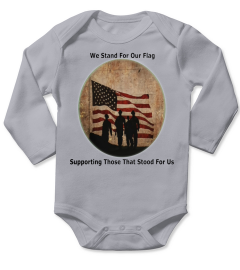 Stand for The Flag Long Sleeve Baby One-Piece