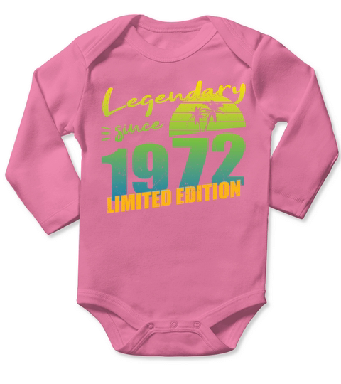 50th birthday vintage 1972 legendary since 1972 Long Sleeve Baby One-Piece